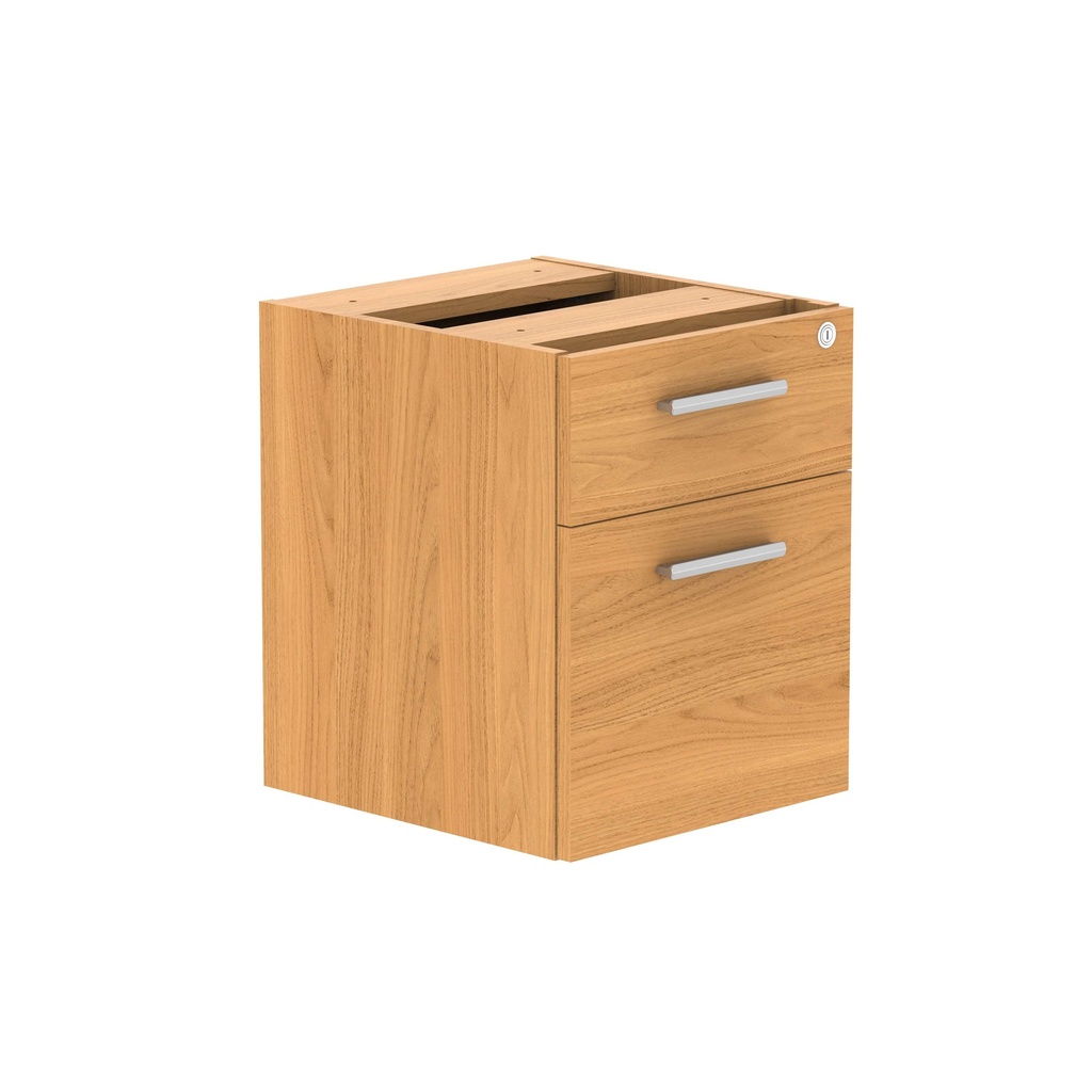 Fixed Under Desk Office Storage Unit (Fsc) | 2 Drawers | Norwegian Beech