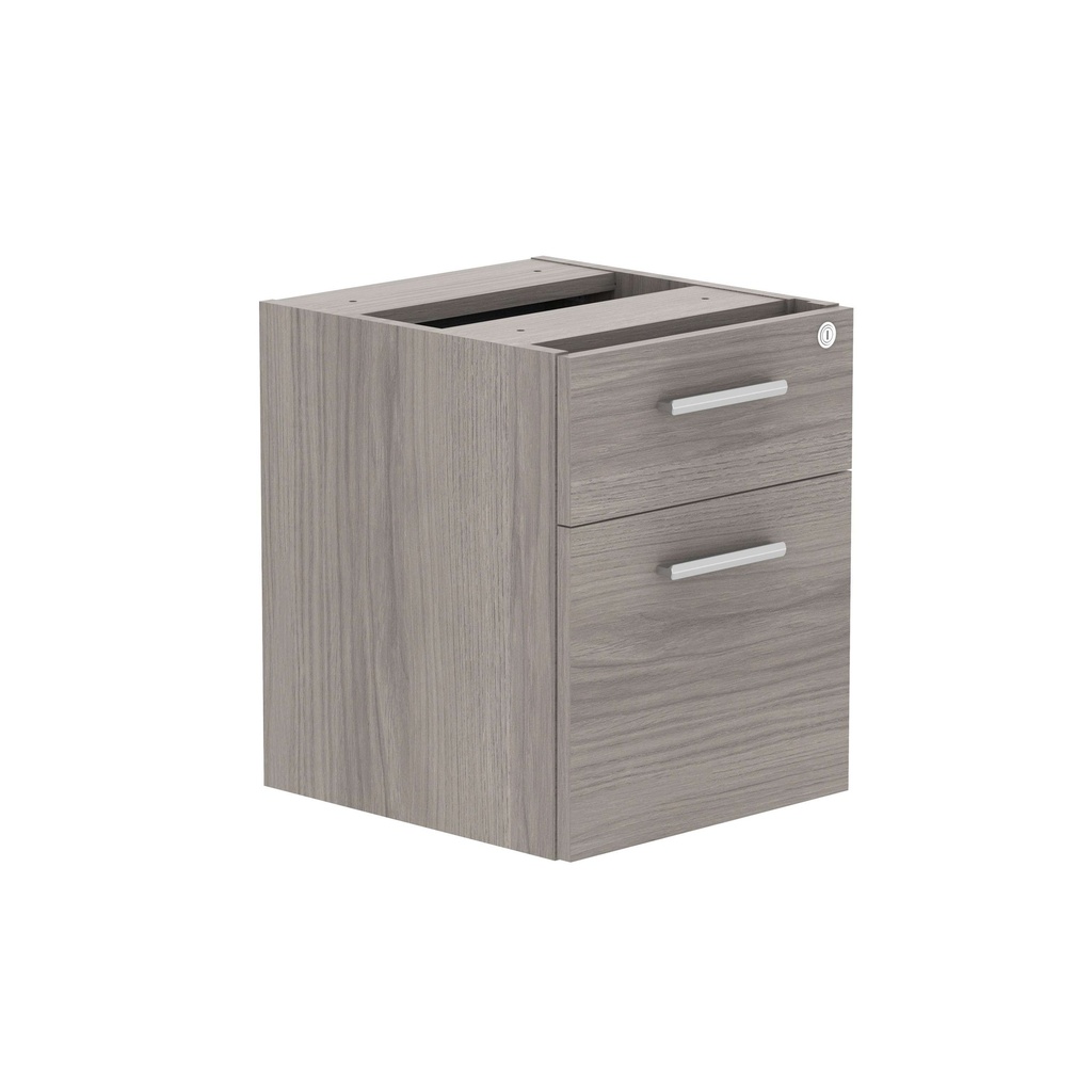 Fixed Under Desk Office Storage Unit (Fsc) | 2 Drawers | Alaskan Grey Oak