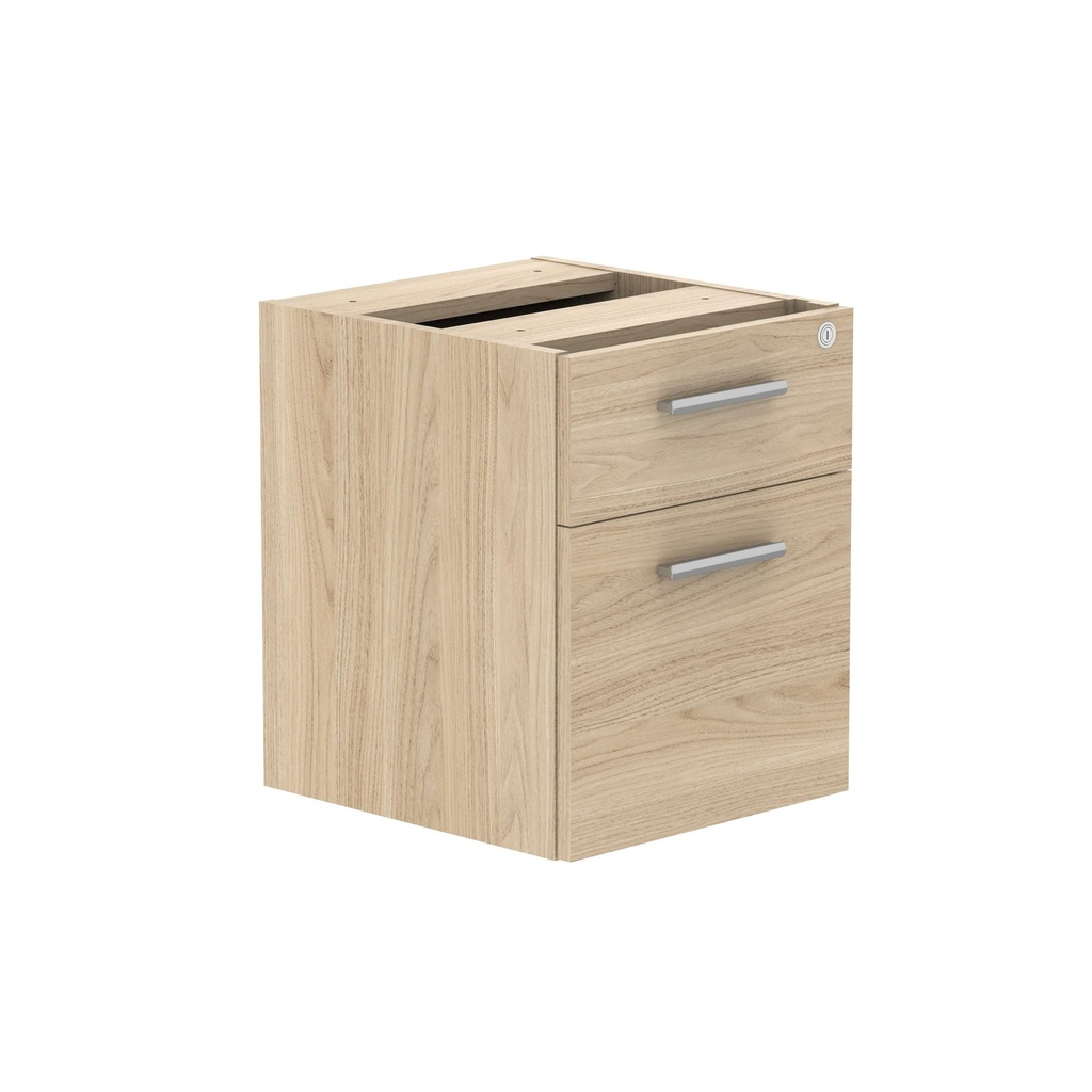 Fixed Under Desk Office Storage Unit (Fsc) | 2 Drawers | Canadian Oak