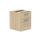 Fixed Under Desk Office Storage Unit (Fsc) | 2 Drawers | Canadian Oak