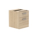 Fixed Under Desk Office Storage Unit (Fsc) | 2 Drawers | Canadian Oak