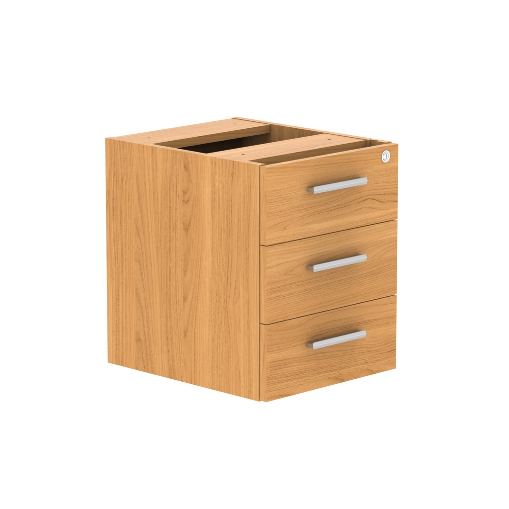 Fixed Under Desk Office Storage Unit (Fsc) | 3 Drawers | Norwegian Beech