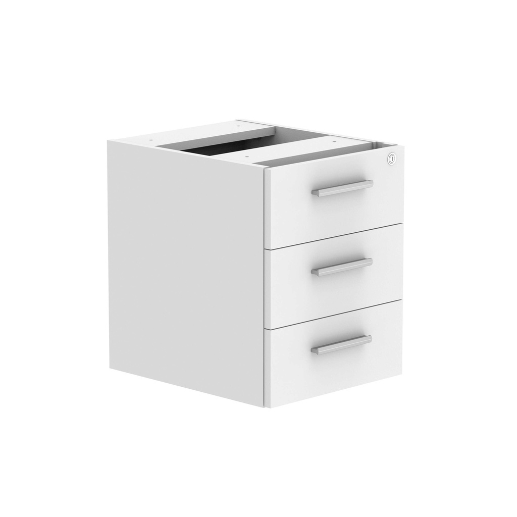 Fixed Under Desk Office Storage Unit (Fsc) | 3 Drawers | Arctic White