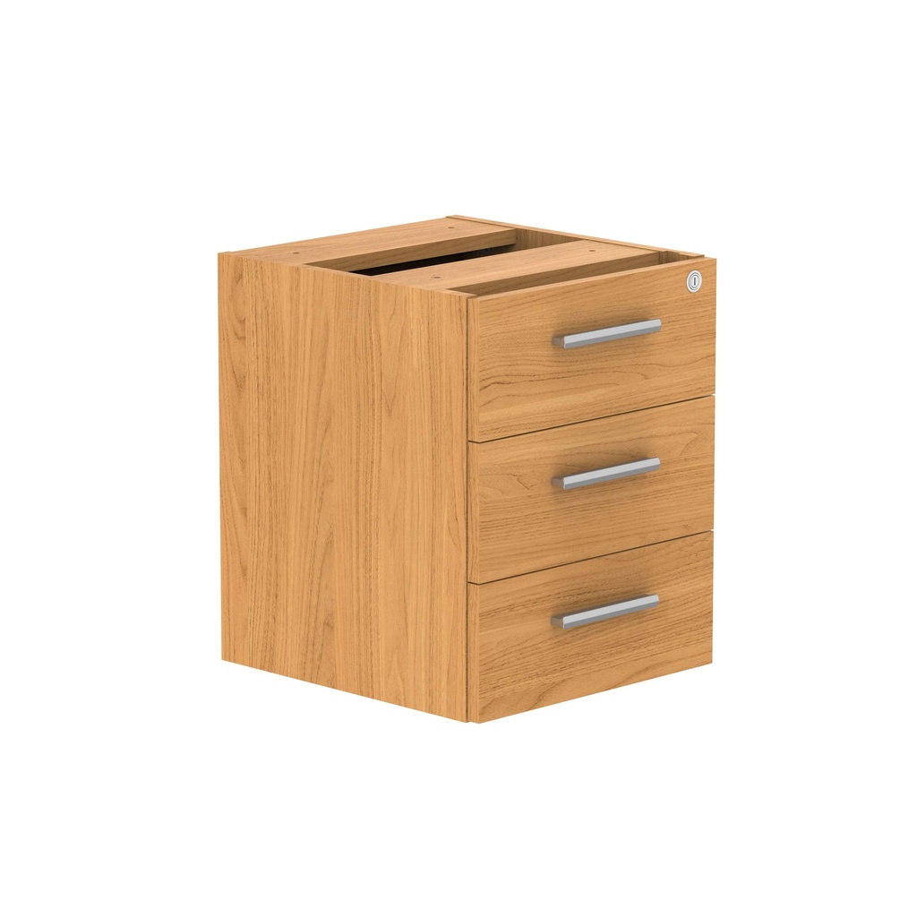 Fixed Under Desk Office Storage Unit (Fsc) | 3 Drawers | Norwegian Beech