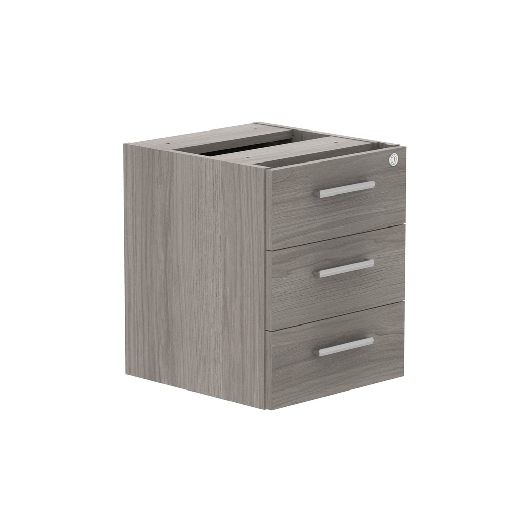 Fixed Under Desk Office Storage Unit (Fsc) | 3 Drawers | Alaskan Grey Oak