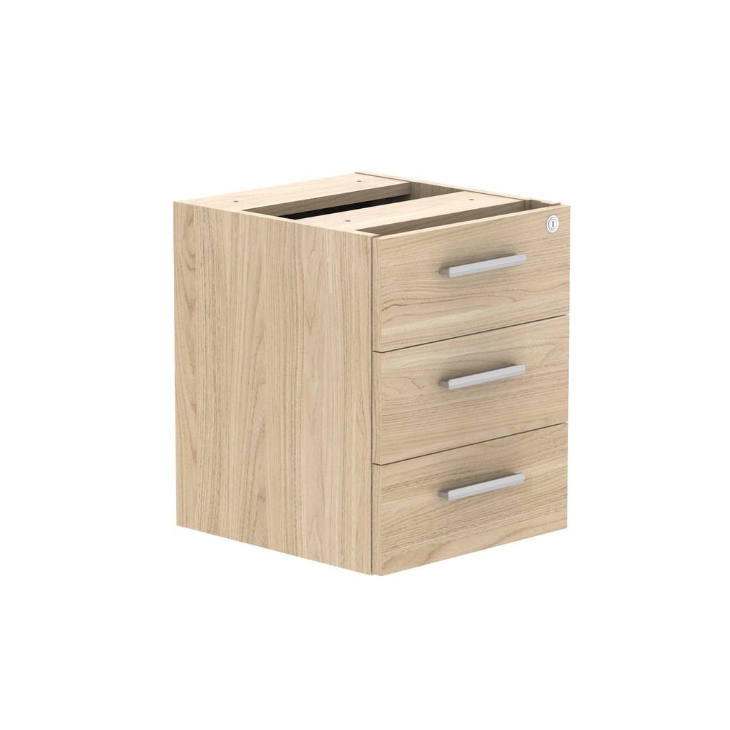 Core|3 Drawer|Fixed Under Desk Pedestal (Fsc)|Canadian Oak