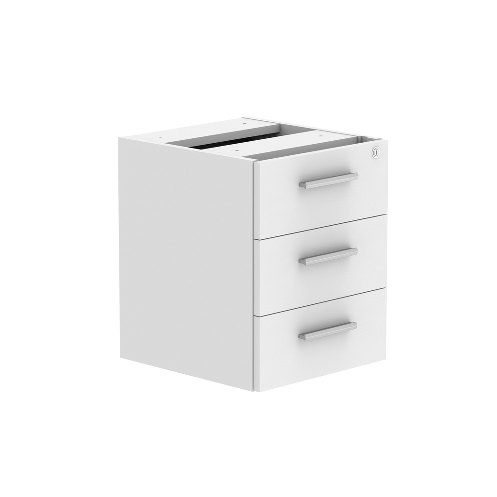 Core|3 Drawer|Fixed Under Desk Pedestal (Fsc)|Arctic White