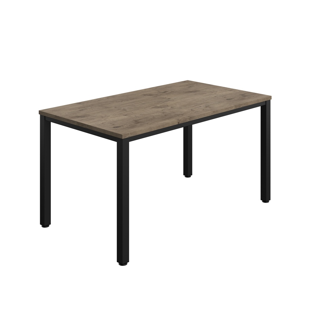 FRACTION INFINITY 140 X 80 MEETING TABLE - GREY NEBRASKA OAK  WITH BLACK LEGS
