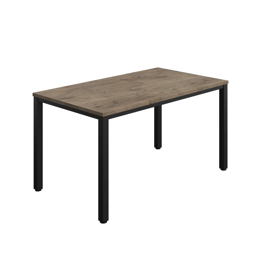 FRACTION INFINITY 140 X 80 MEETING TABLE - GREY NEBRASKA OAK  WITH BLACK LEGS