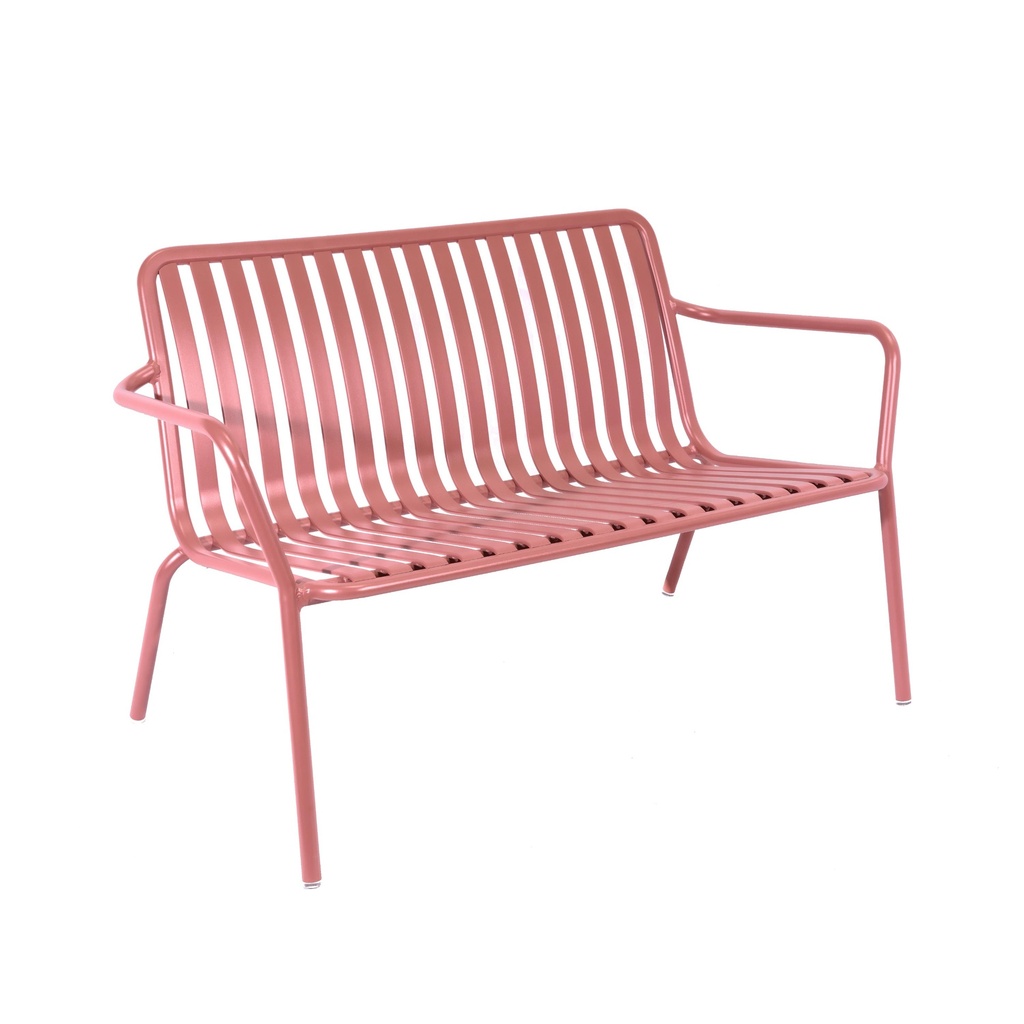 Breeze Aluminium 2 Seater Low Armchair Bench I Brick Dust
