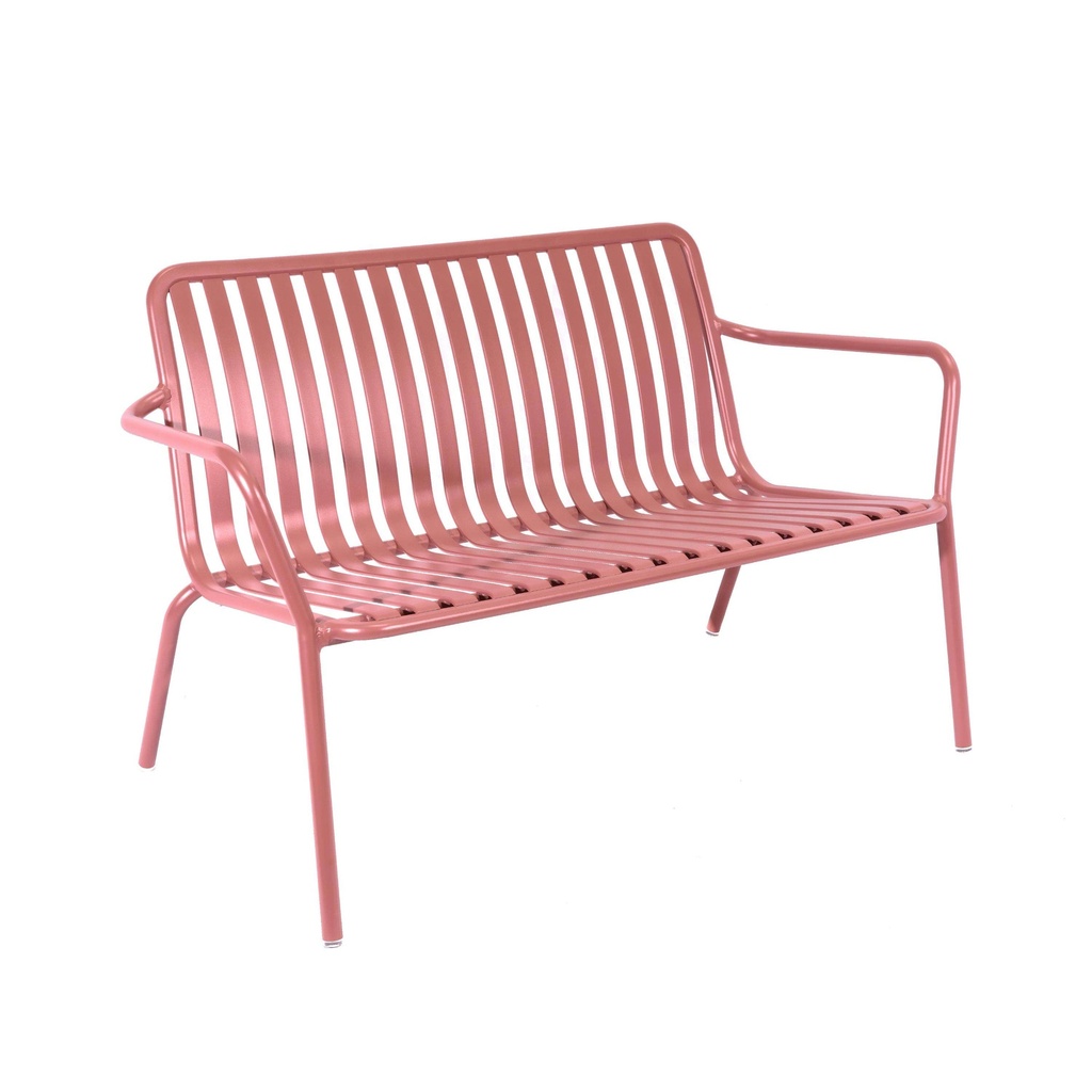 Breeze Aluminium 2 Seater Low Armchair Bench I Brick Dust