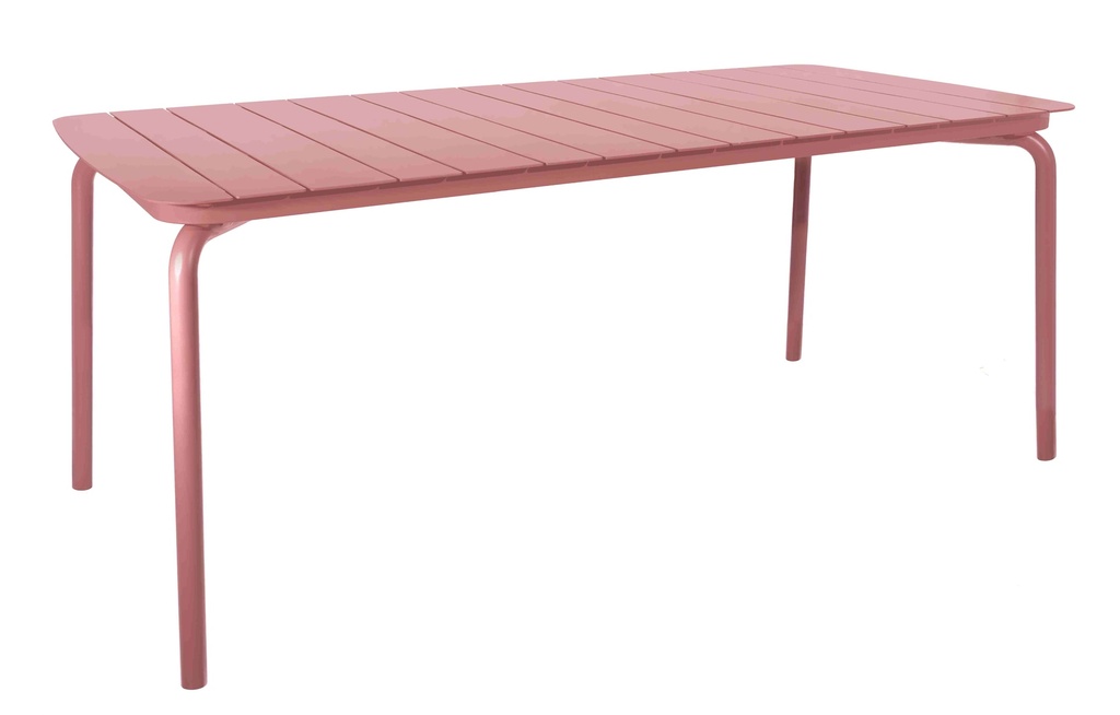 Breeze Aluminium 1.8Mtr Rectangular Slatted Table I Brick Dust