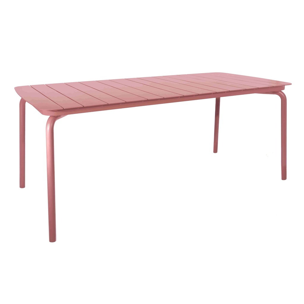 Breeze Aluminium 1.8Mtr Rectangular Slatted Table I Brick Dust