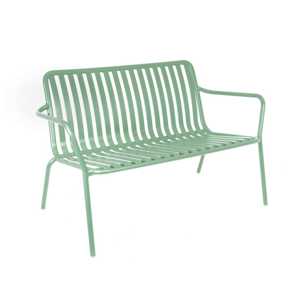 Breeze Aluminium 2 Seater Low Armchair Bench I Fair Green