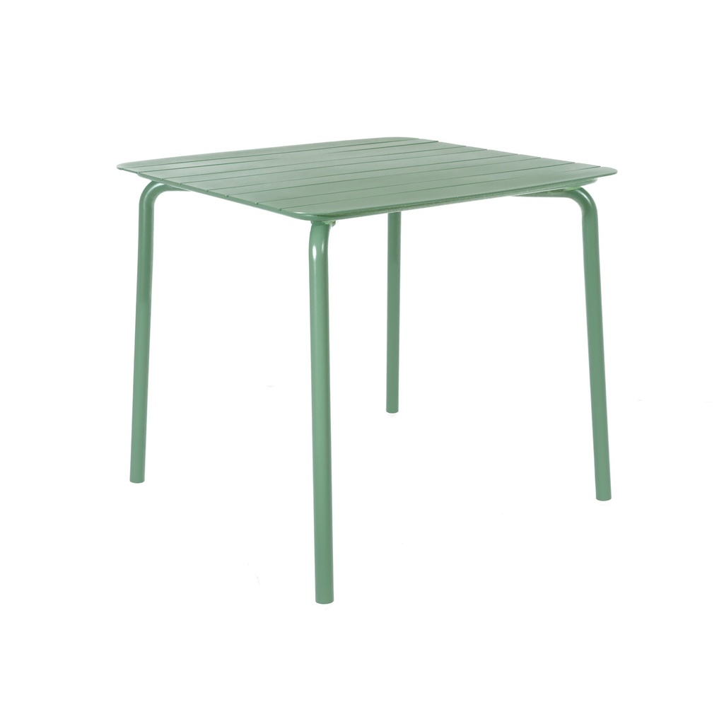 Breeze Aluminium Square Slatted Table I Fair Green