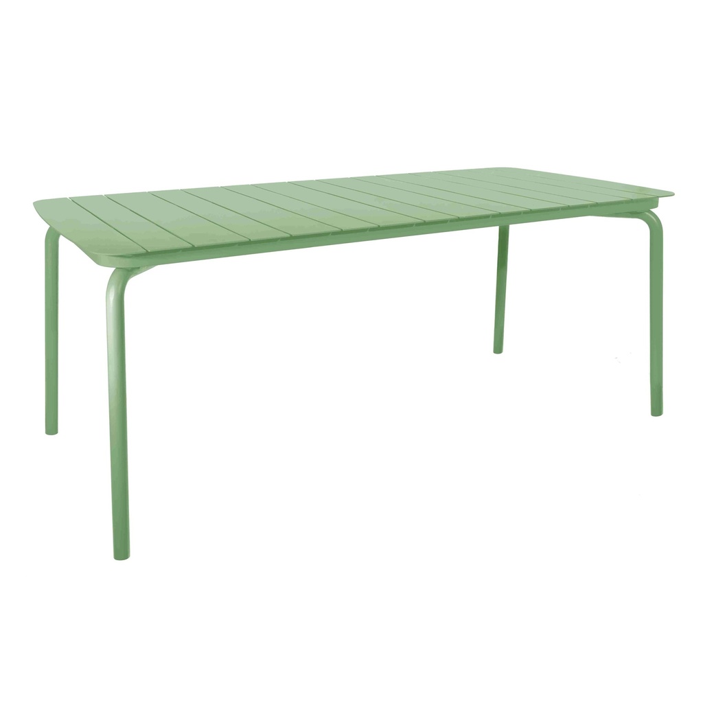 Breeze Aluminium 1.8Mtr Rectangular Slatted Table I Fair Green