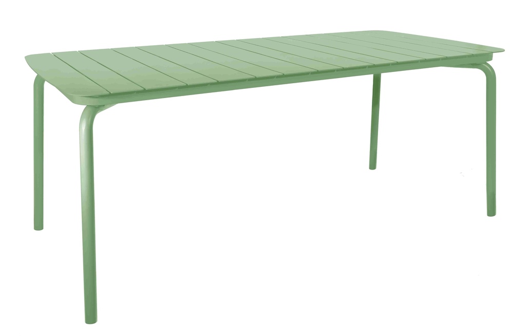Breeze Aluminium 1.8Mtr Rectangular Slatted Table I Fair Green