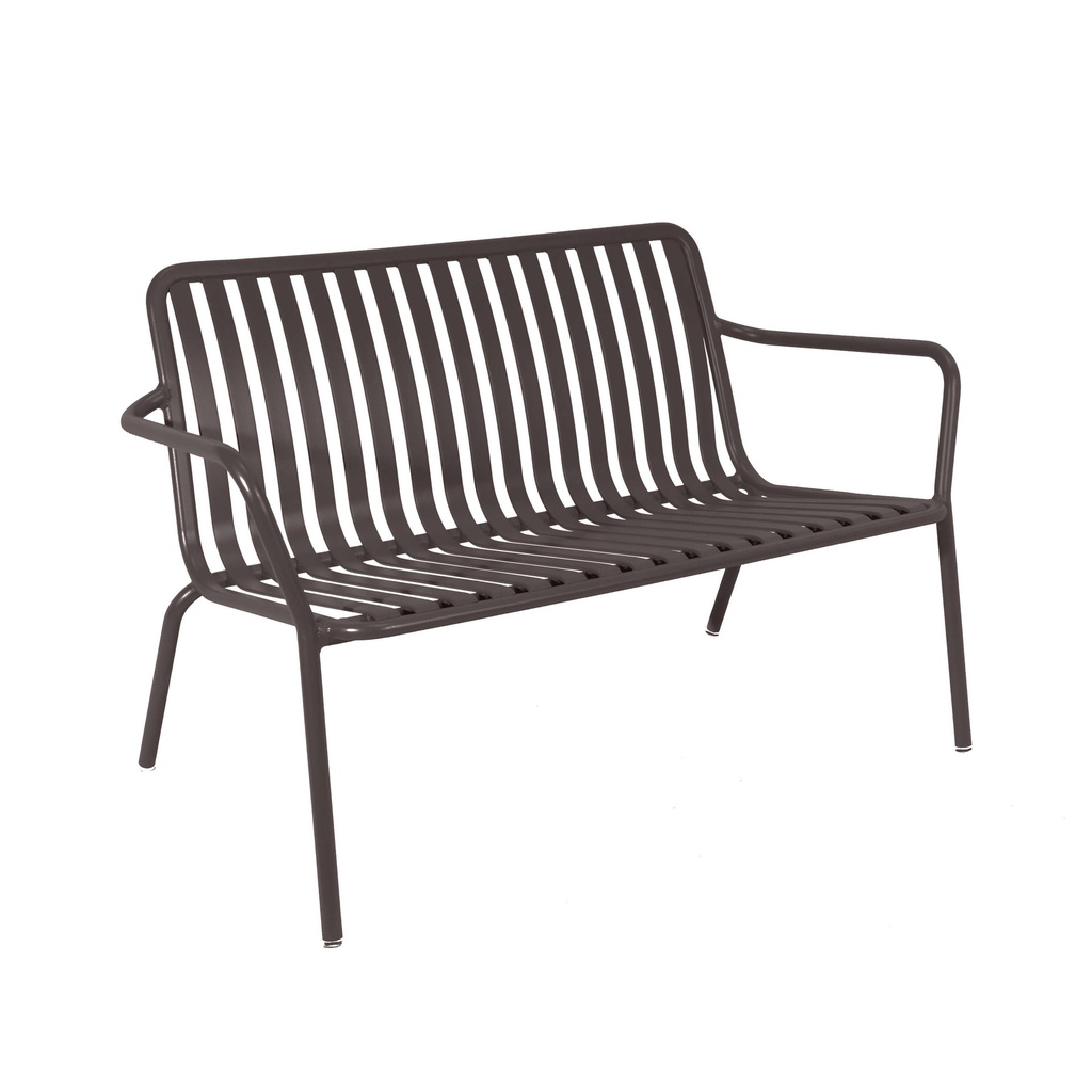 Breeze Aluminium 2 Seater Low Armchair Bench I Charcoal