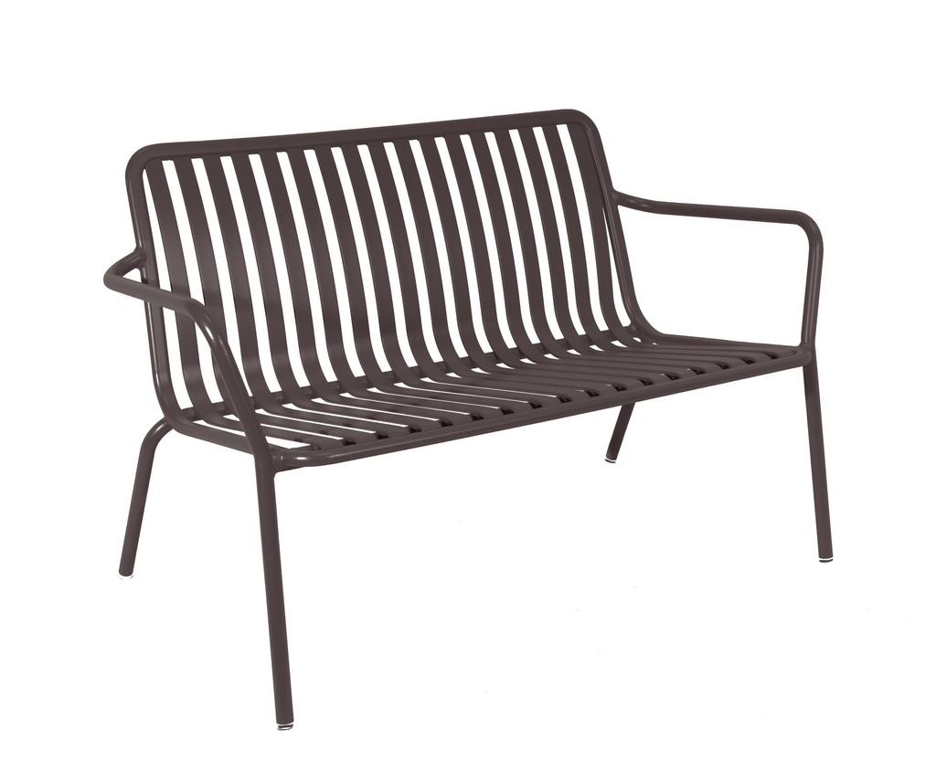 Breeze Aluminium 2 Seater Low Armchair Bench I Charcoal