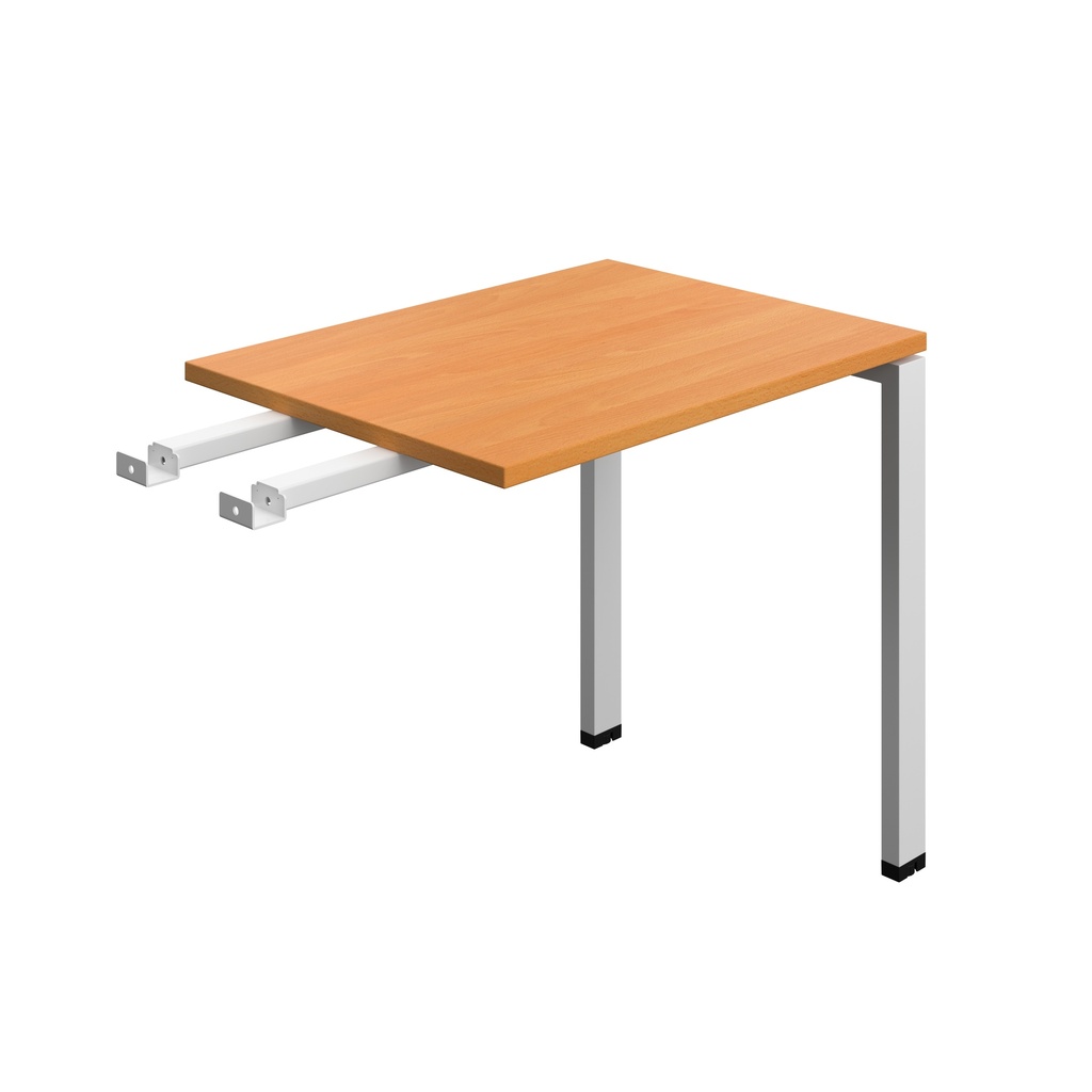 Synergy Bench With Return | Goal Post Leg | 800 X 600 | Beech/Silver