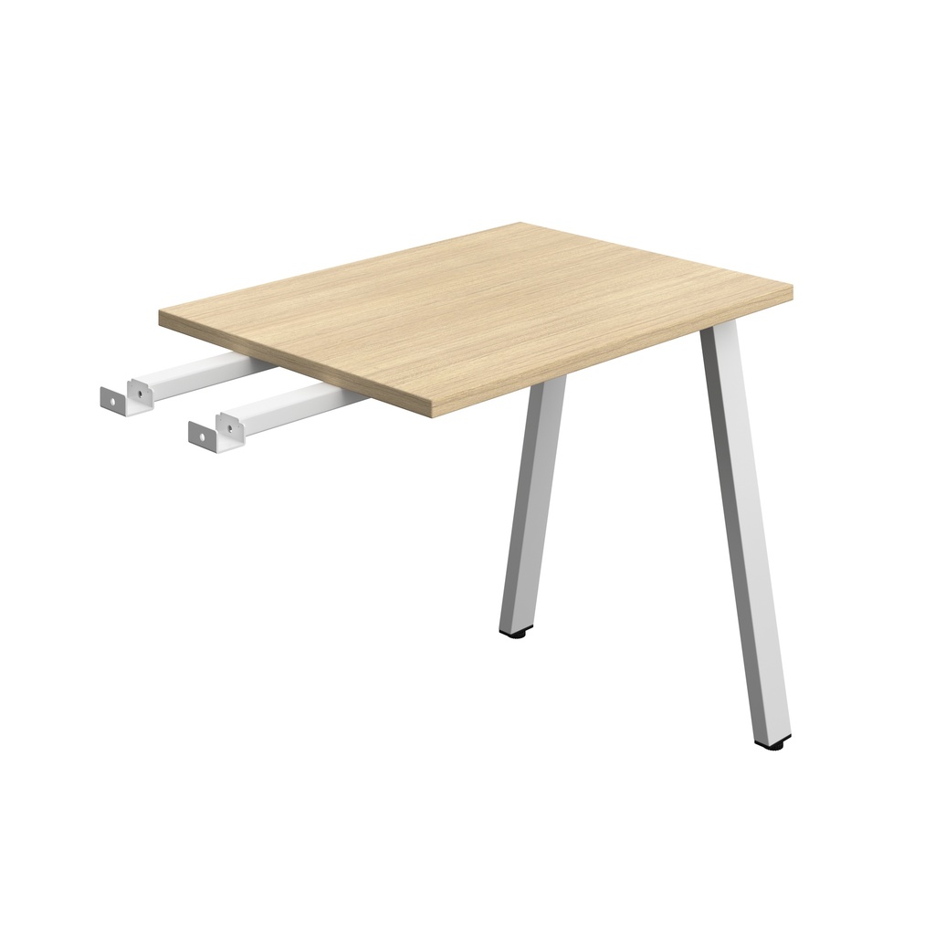 Synergy Bench With Return | A-Frame Leg | 800 X 600 | Nova Oak/Silver