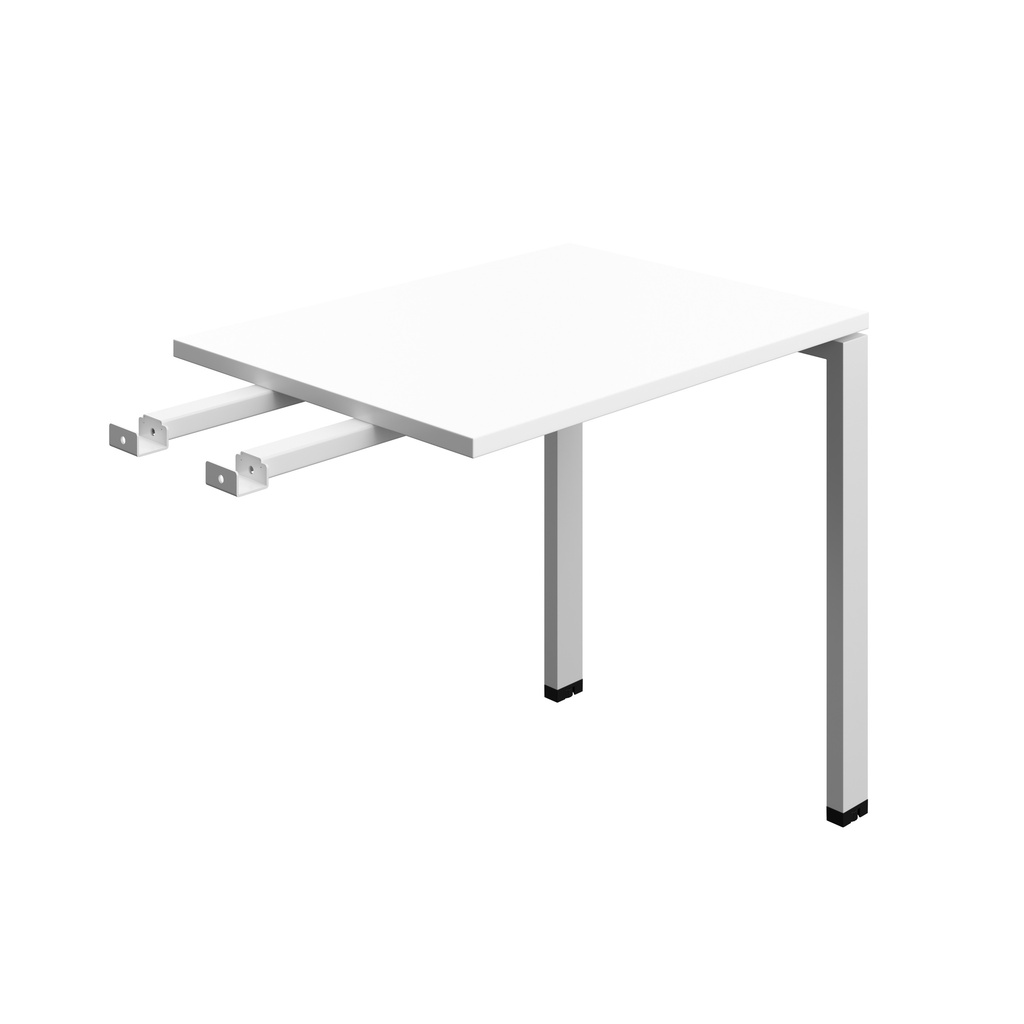 Synergy Bench With Return | Goal Post Leg | 800 X 600 | White/Silver
