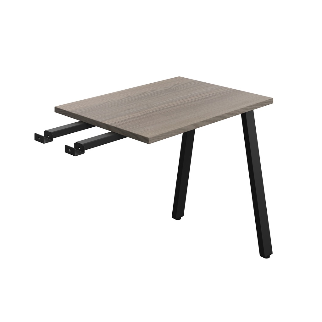 Synergy Bench With Return | A-Frame Leg | 800 X 600 | Grey Oak/Black