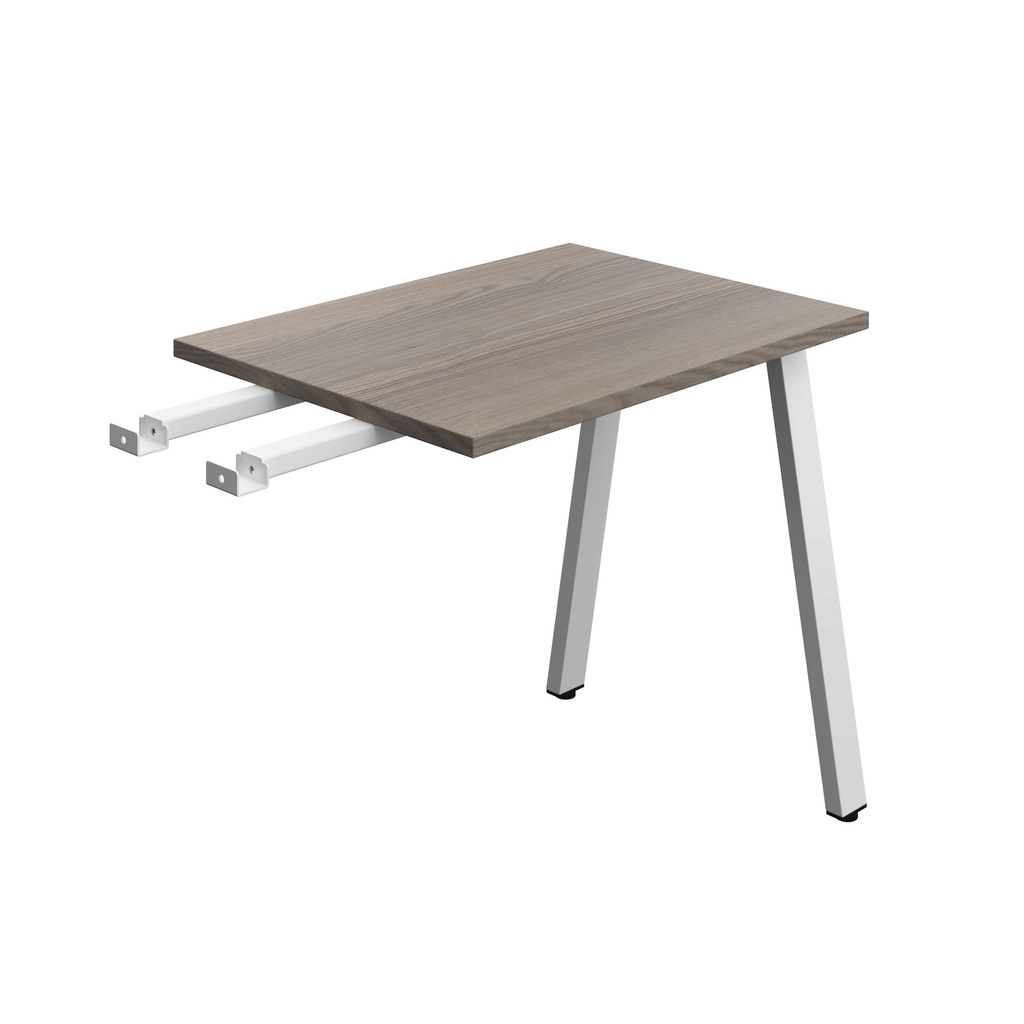 Synergy Bench With Return | A-Frame Leg | 800 X 600 | Grey Oak/Silver