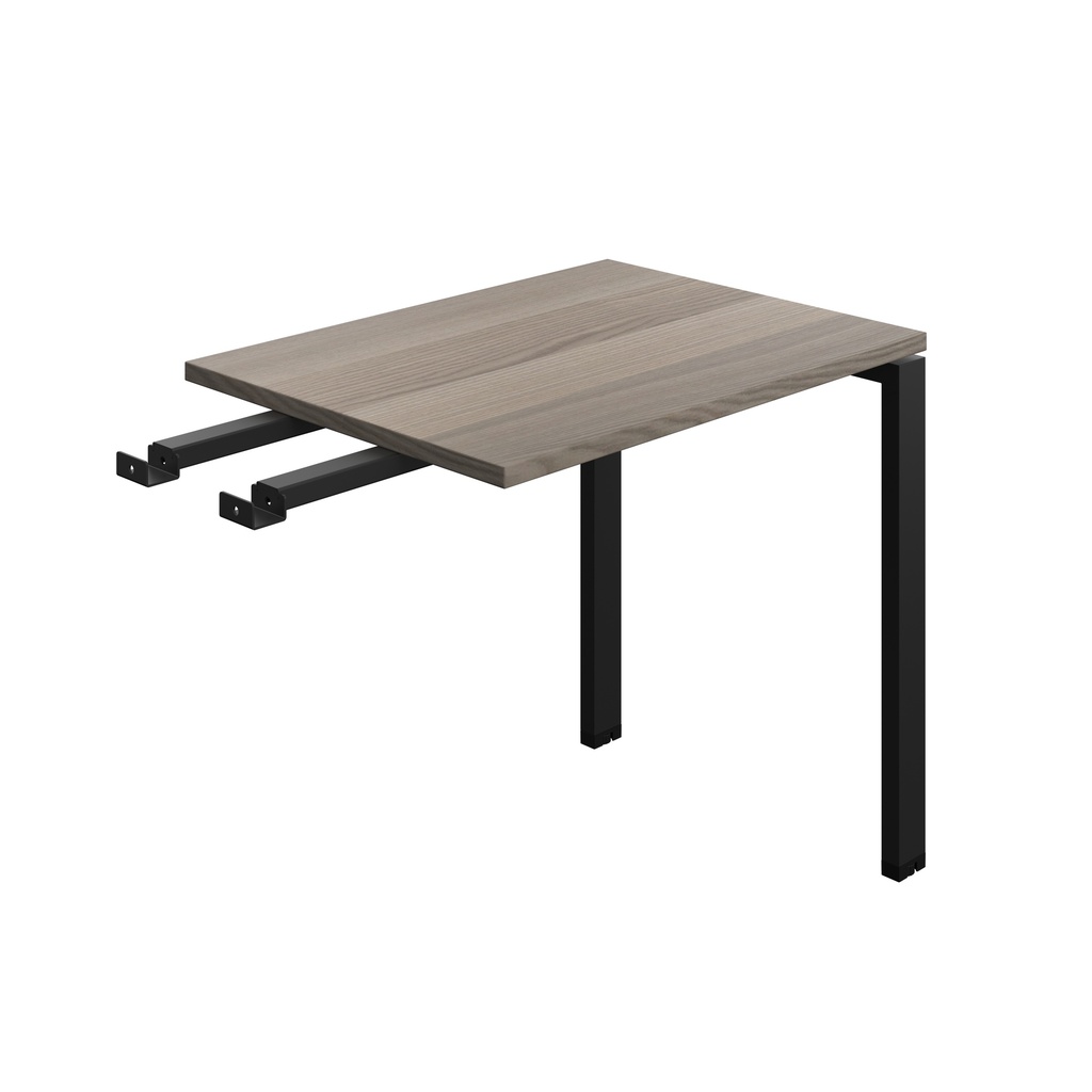 Synergy Bench With Return | Goal Post Leg | 800 X 600 | Grey Oak/Black