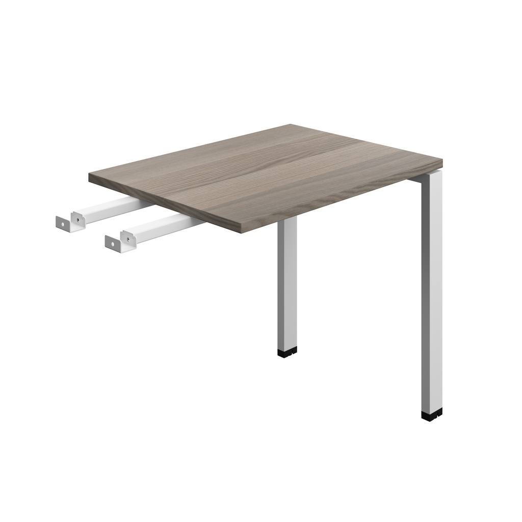 Synergy Bench With Return | Goal Post Leg | 800 X 600 | Grey Oak/Silver