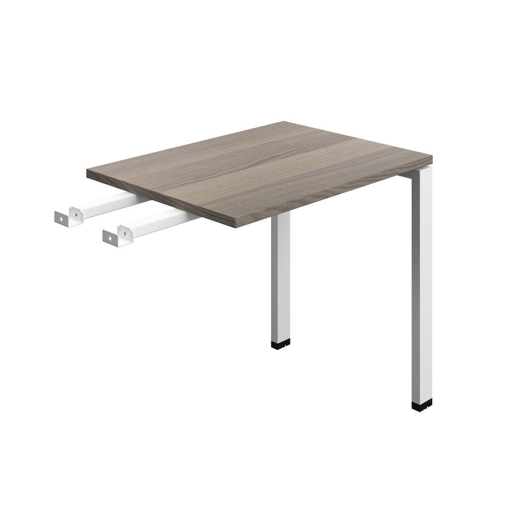Synergy Bench With Return | Goal Post Leg | 800 X 600 | Grey Oak/White