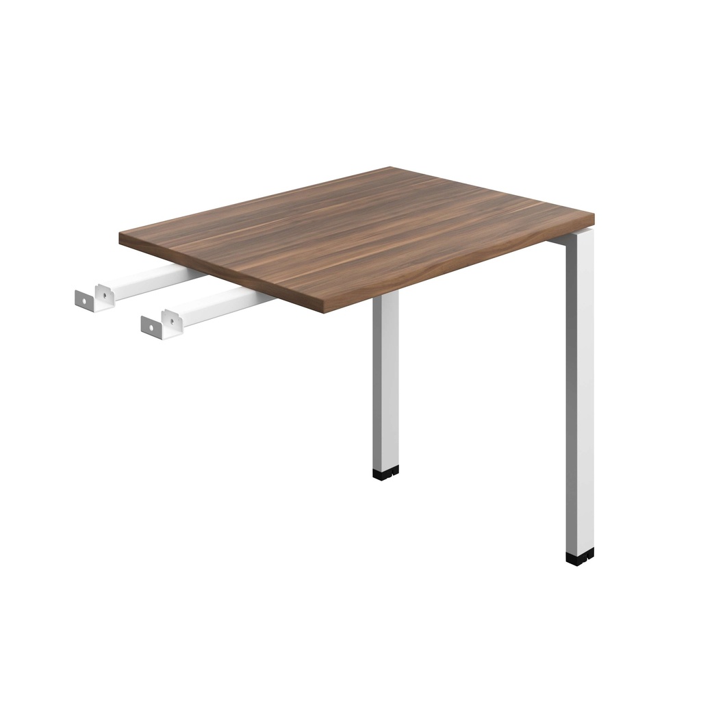 Synergy Bench With Return | Goal Post Leg | 800 X 600 | Dark Walnut/White
