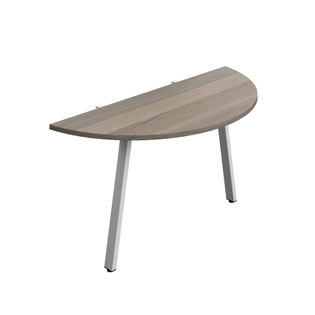 Synergy Screen Depth D-End Single Person D-End | A-Frame Leg | 1400 X 600 | Grey Oak/Silver