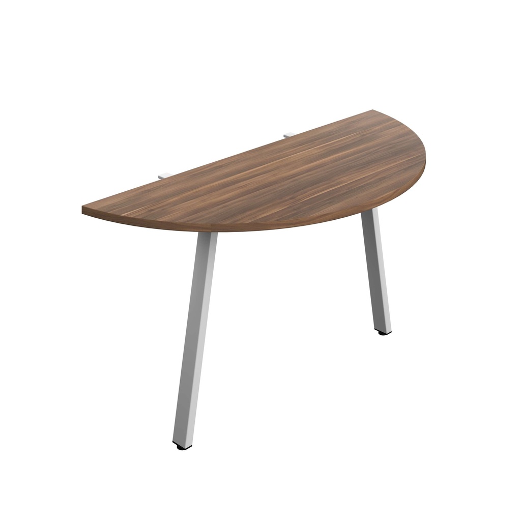 Synergy Screen Depth D-End Single Person D-End | A-Frame Leg | 1400 X 600 | Dark Walnut/Silver
