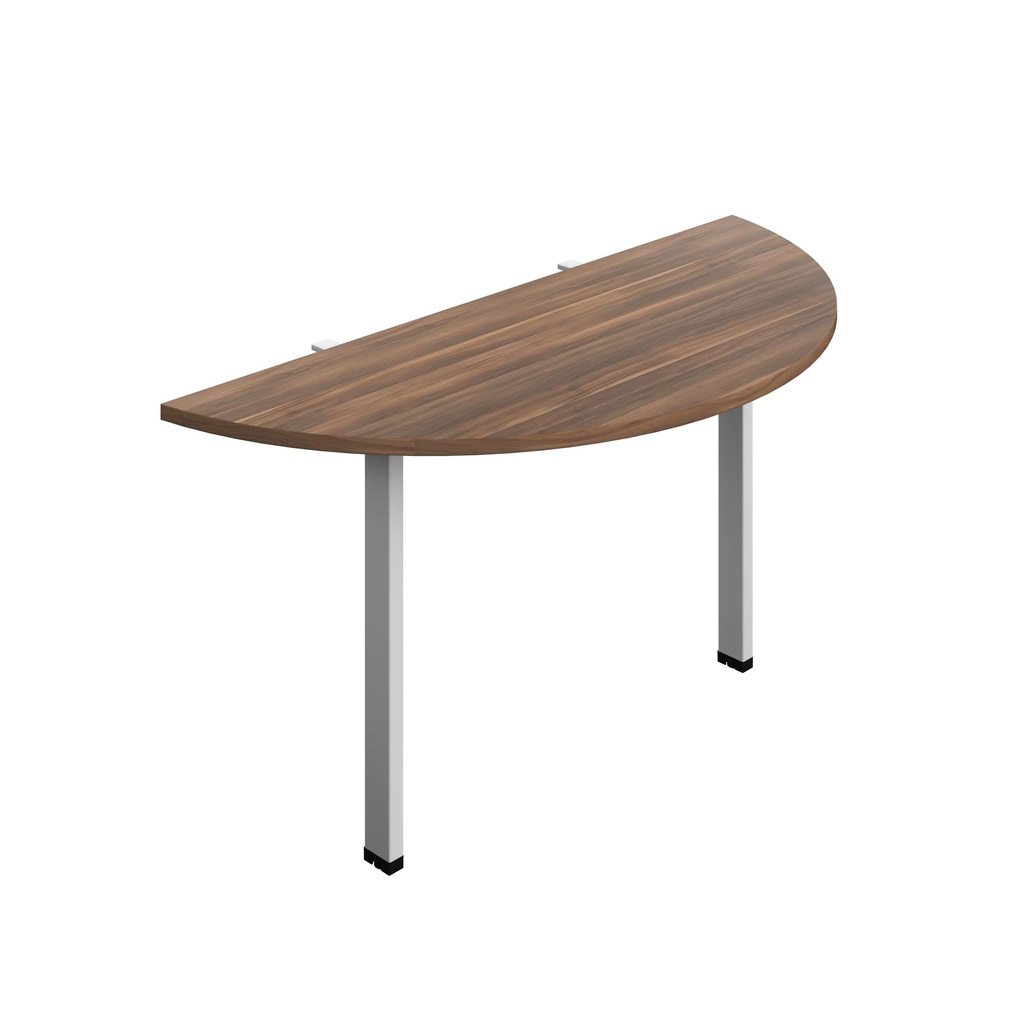 Synergy Screen Depth D-End Single Person D-End | Goal Post Leg | 1400 X 600 | Dark Walnut/Silver