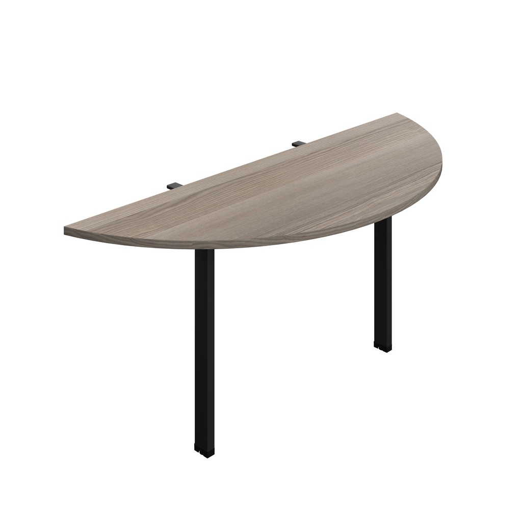 Synergy Screen Depth D-End Single Person D-End | Goal Post Leg | 1600 X 600 | Grey Oak/Black