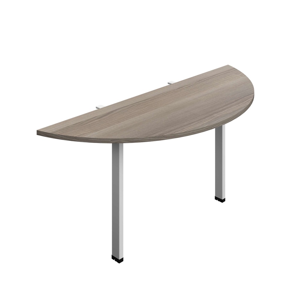 Synergy Screen Depth D-End Single Person D-End | Goal Post Leg | 1600 X 600 | Grey Oak/Silver