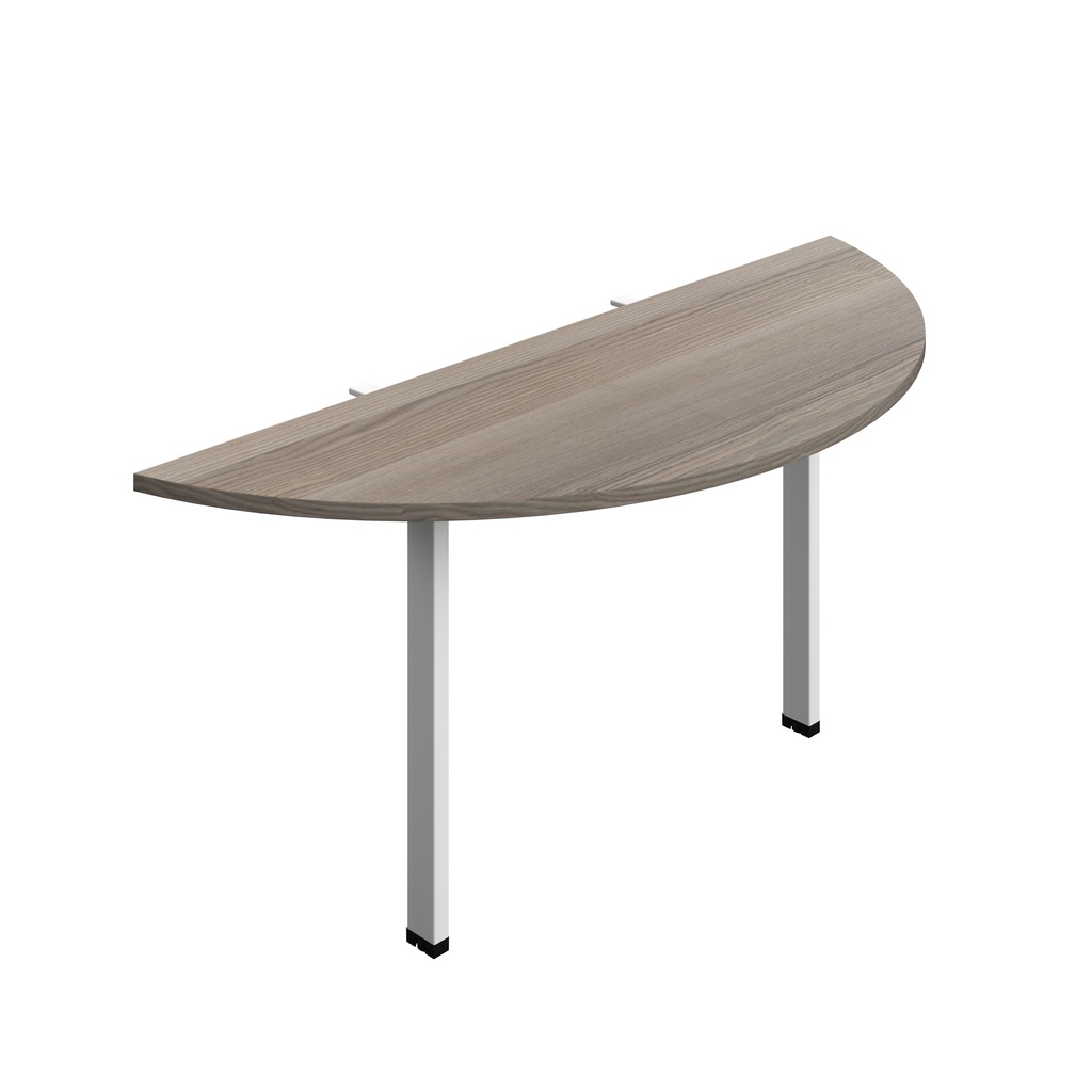 Synergy Screen Depth D-End Single Person D-End | Goal Post Leg | 1600 X 600 | Grey Oak/White
