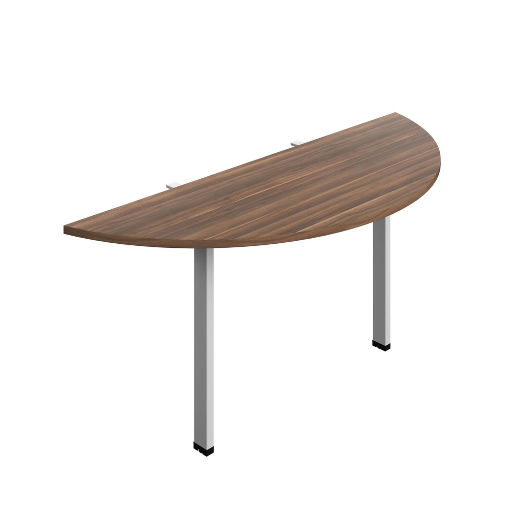 Synergy Screen Depth D-End Single Person D-End | Goal Post Leg | 1600 X 600 | Dark Walnut/Silver