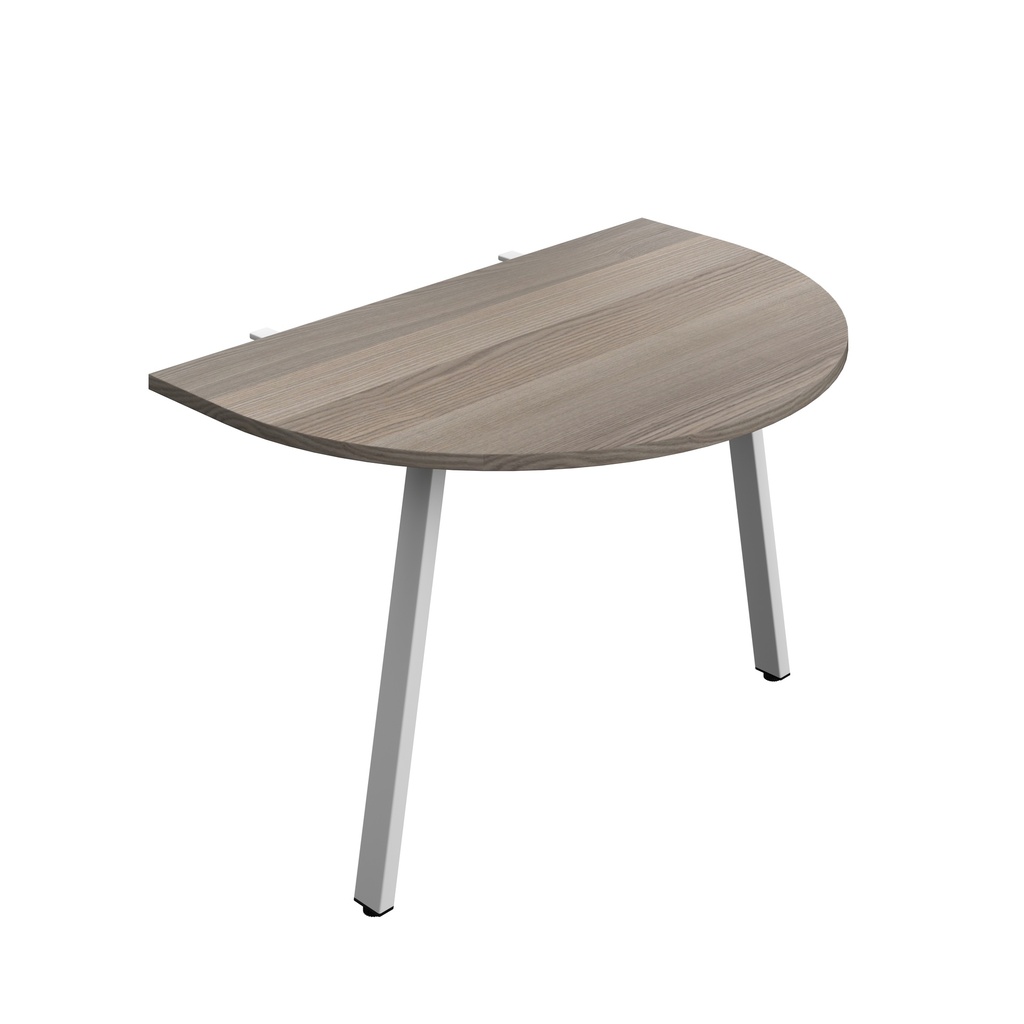 Synergy Screen Depth D-End Single Person D-End | A-Frame Leg | 1200 X 800 | Grey Oak/Silver