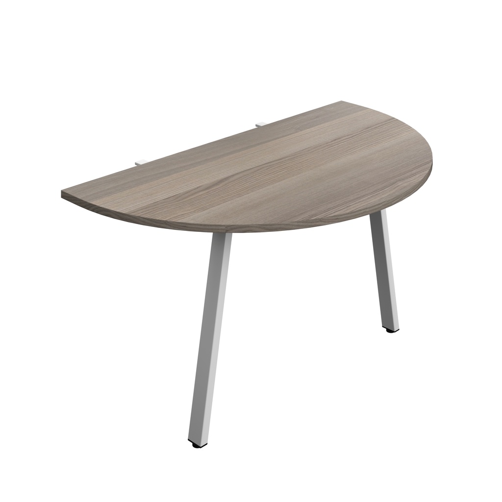 Synergy Screen Depth D-End Single Person D-End | A-Frame Leg | 1400 X 800 | Grey Oak/Silver