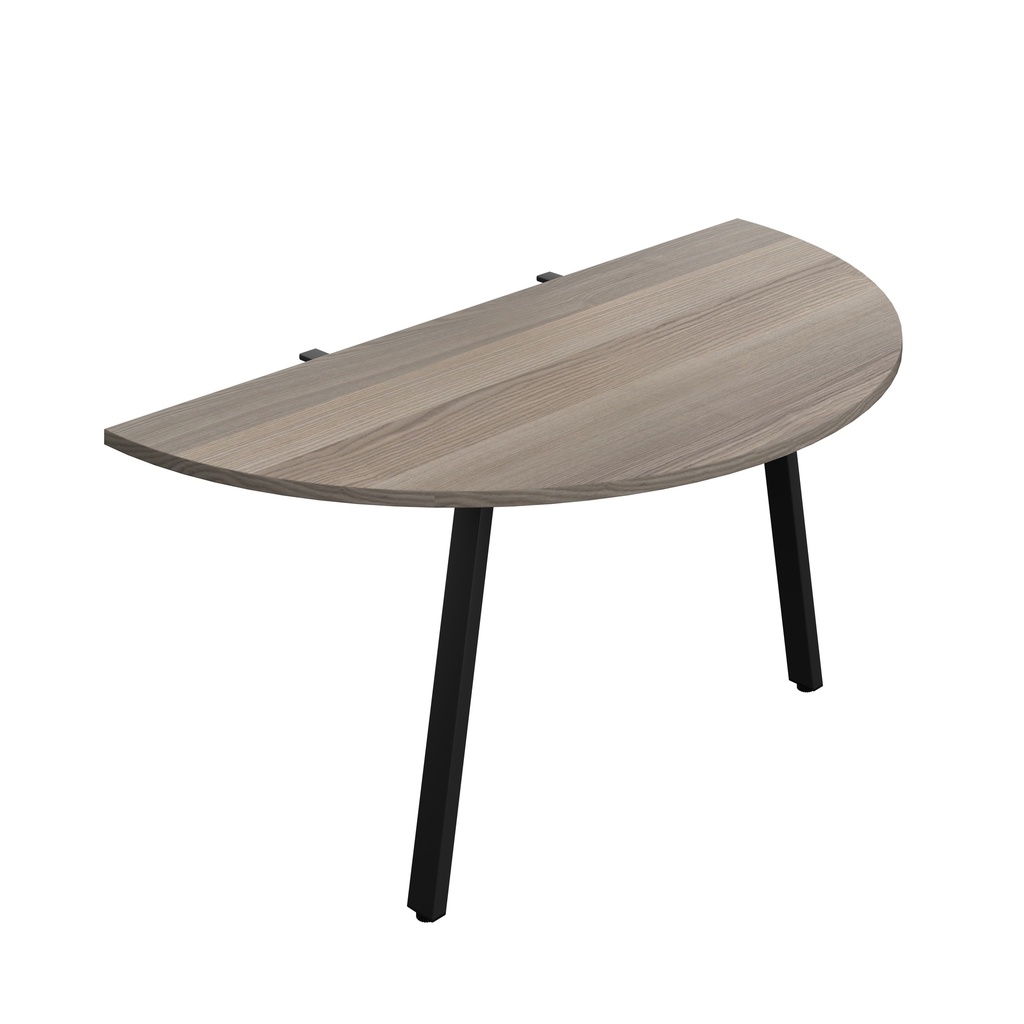 Synergy Screen Depth D-End Single Person D-End | A-Frame Leg | 1600 X 800 | Grey Oak/Black