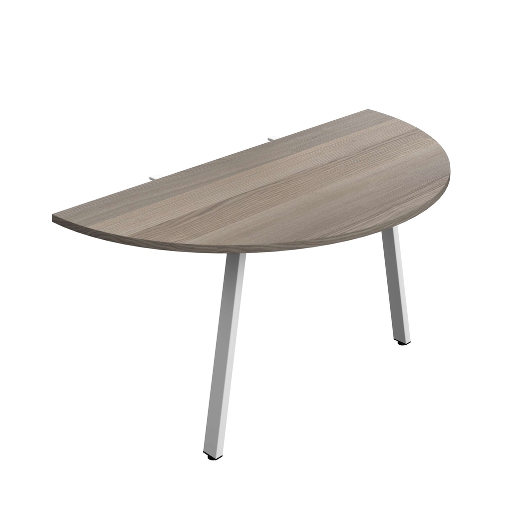 Synergy Screen Depth D-End Single Person D-End | A-Frame Leg | 1600 X 800 | Grey Oak/White