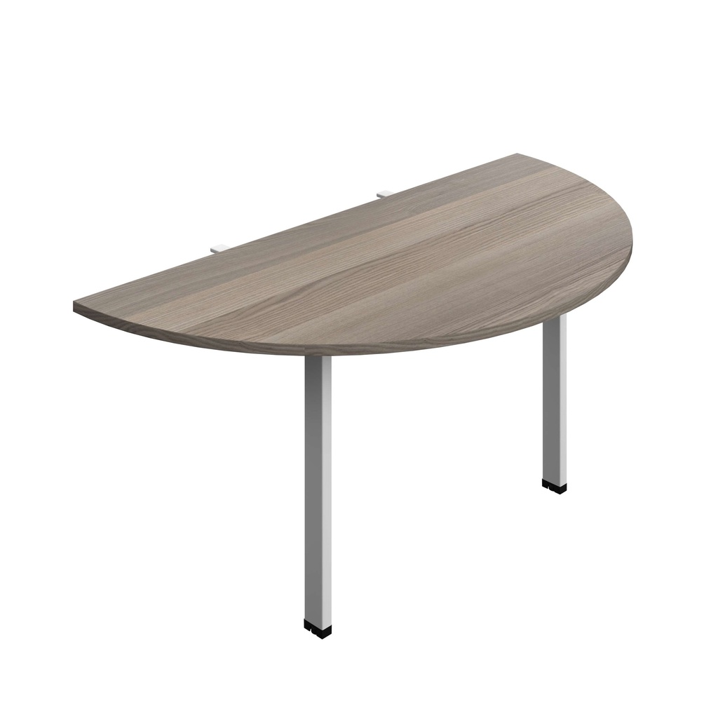 Synergy Screen Depth D-End Single Person D-End | Goal Post Leg | 1600 X 800 | Grey Oak/Silver