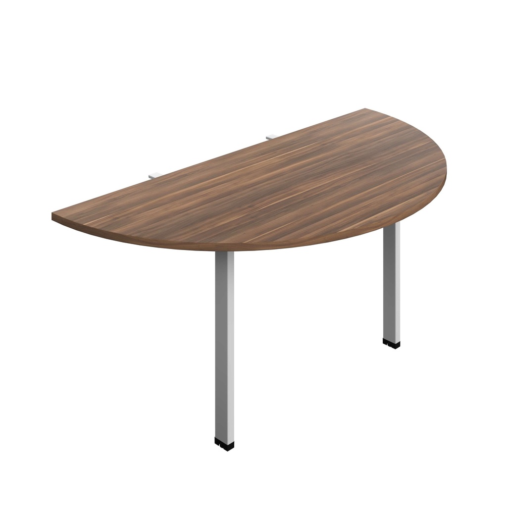 Synergy Screen Depth D-End Single Person D-End | Goal Post Leg | 1600 X 800 | Dark Walnut/Silver