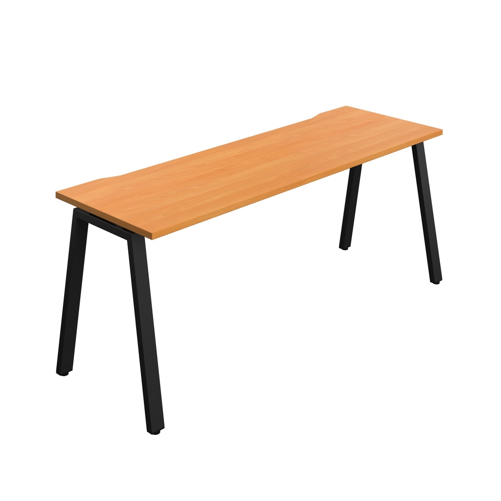 Synergy|1P Bench Desk|Cut Out|A-Frame|1800X600|Beech-Black
