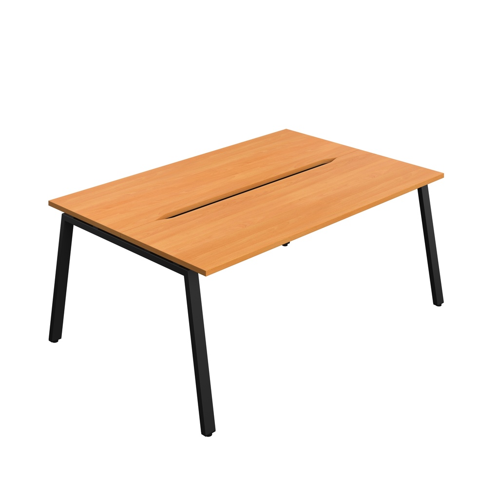 Synergy|2P Bench Desk|Cut Out|A-Frame|1800X600|Beech-Black