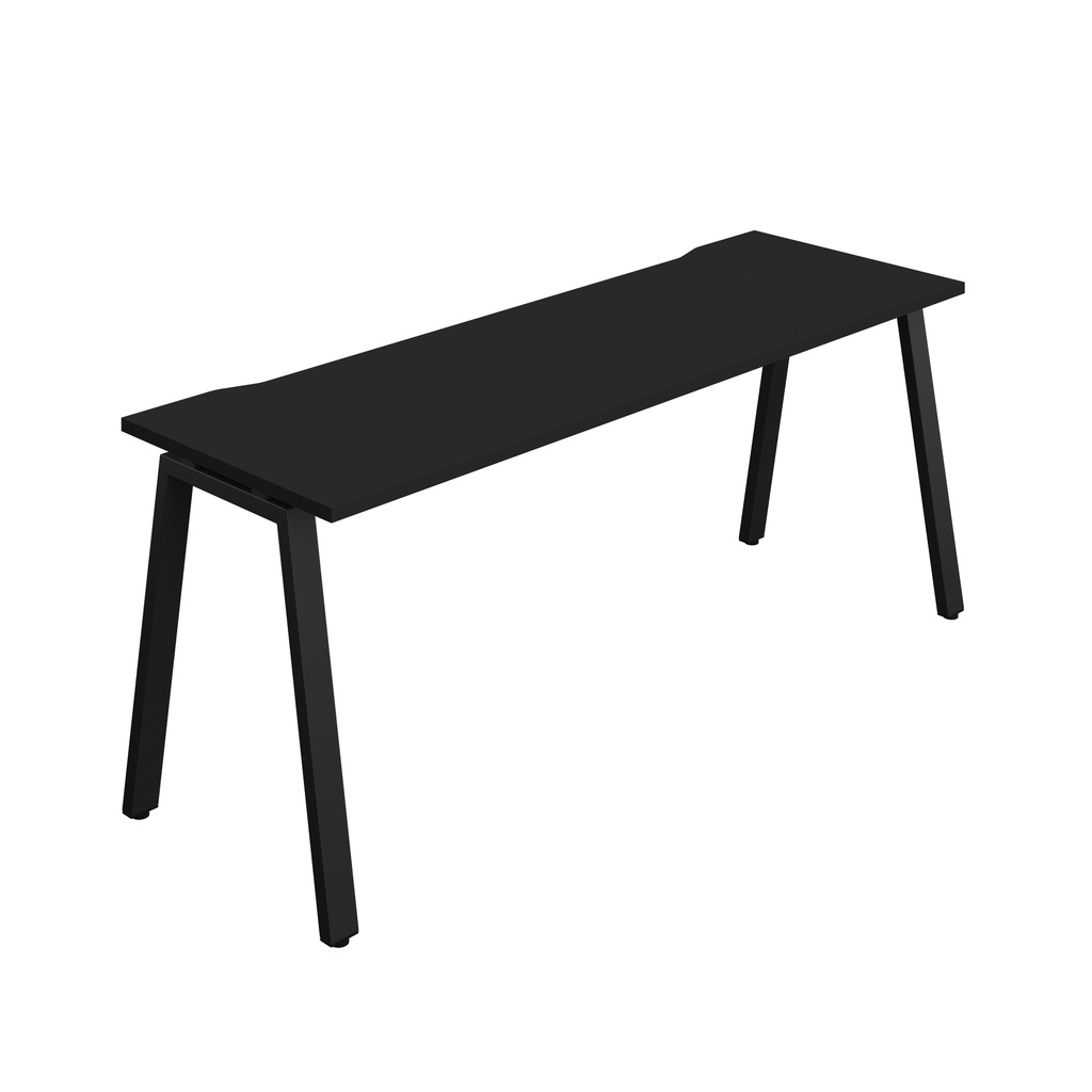 Synergy|1P Bench Desk|Cut Out|A-Frame|1800X600|Black-Black