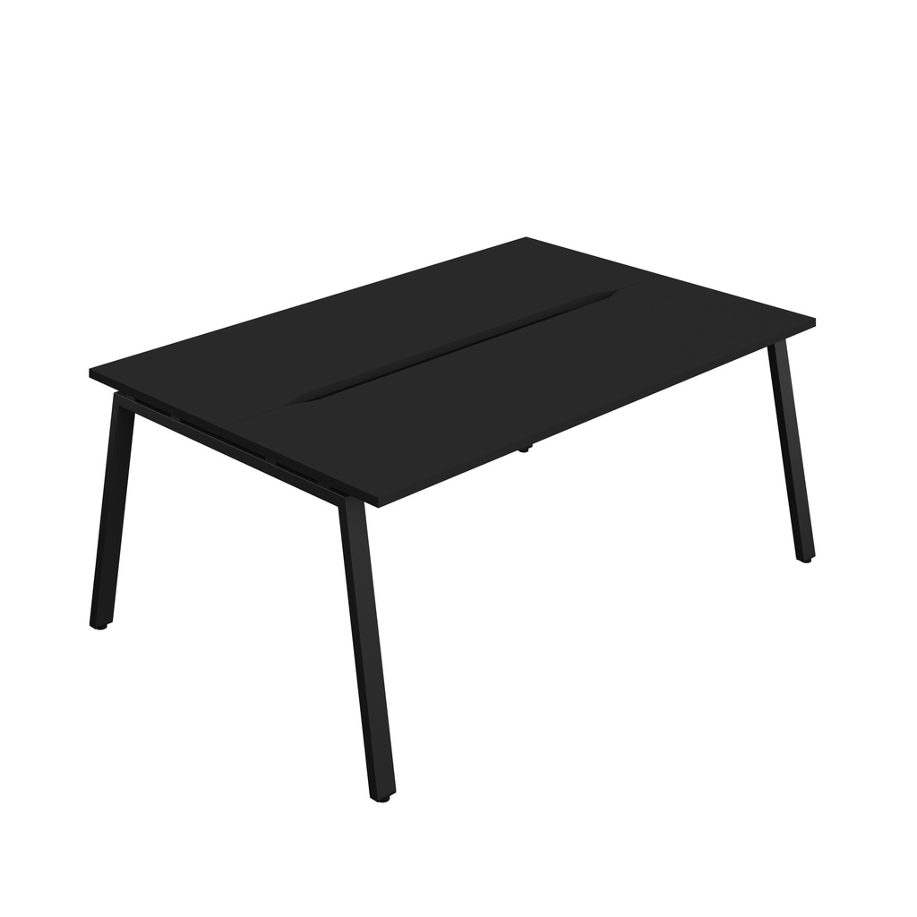 Synergy|2P Bench Desk|Cut Out|A-Frame|1800X600|Black-Black