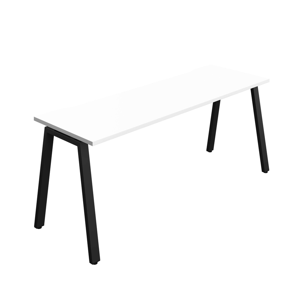 Synergy Bench With Cut Out: 1 Person (Fsc) | A-Frame Leg | 1800 X 600 | White/Black